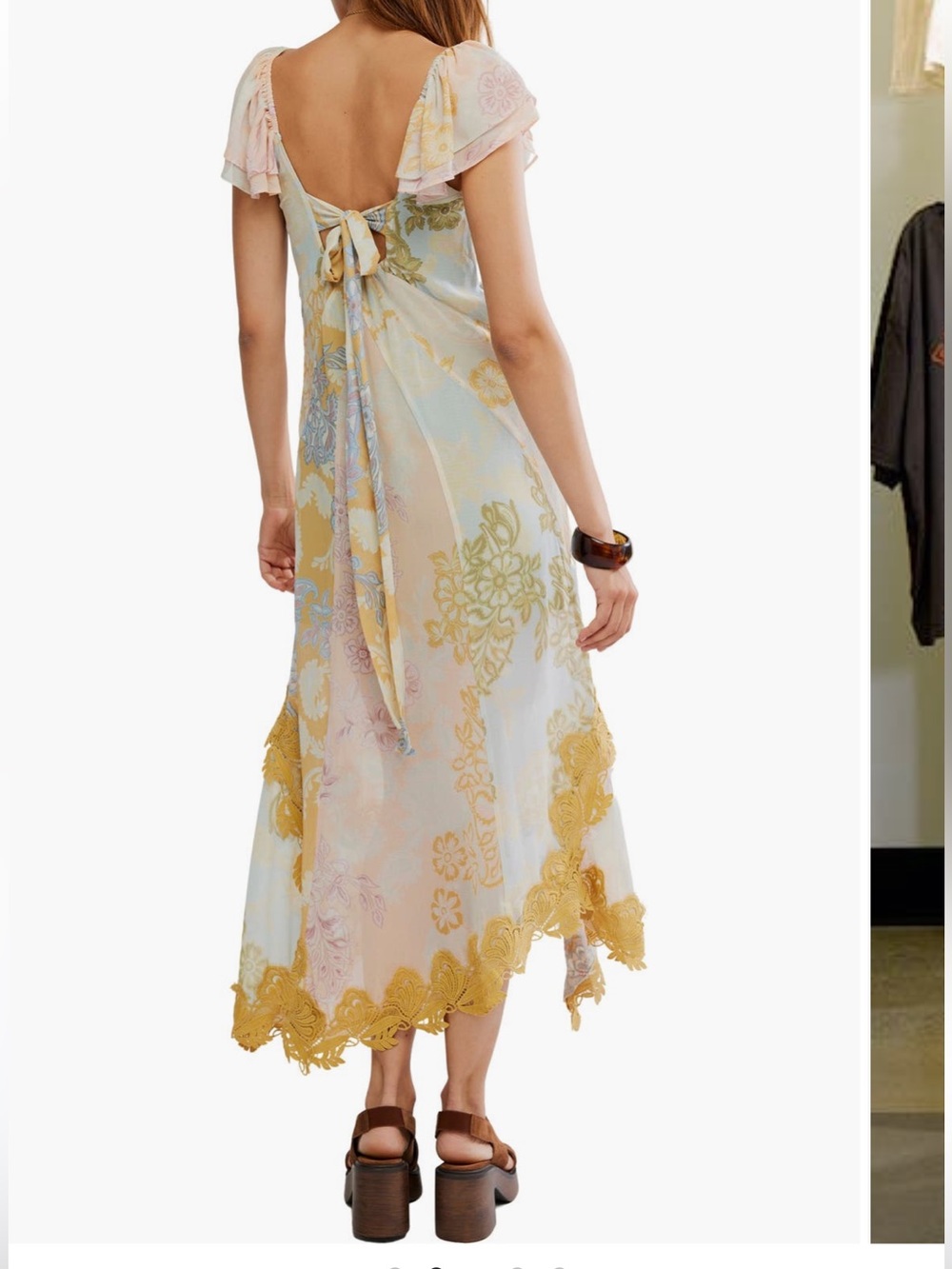 Free People Bali Aurora Flutter Sleeve Midi Dress - Picture 2 of 4